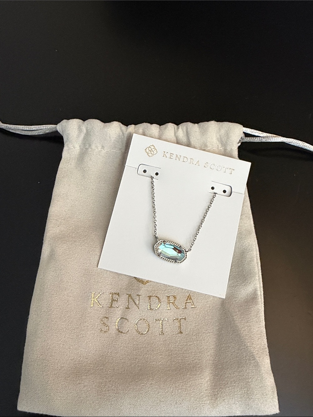 Kendra Scott Elisa dichroic/iridescent pendant necklace, with pouch & tags!